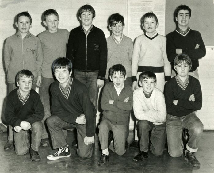 St Michael's School under-13 football team on January 15 1972. Back, from left: F. McGuire, M. Malholland, J. Cleneghan, G. McLaren, M. Ricem K. McLean. Front, from left: T. Etchells, R. Bell, T. Devine, A. Aitken, B. Anderson. Image: DC Thomson.