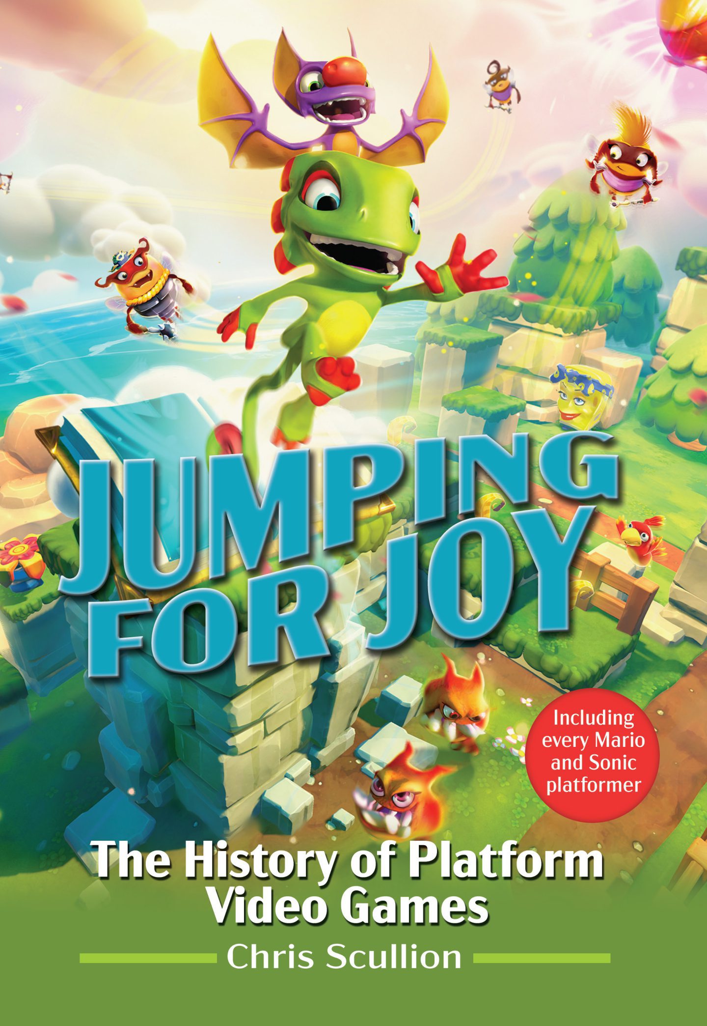 the front cover of the book 'jumping for joy: the history of video games' by Chris Scullion