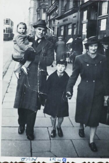 Charles and Madge Anderson with Gordon and Mary in the Nethergate 1949.