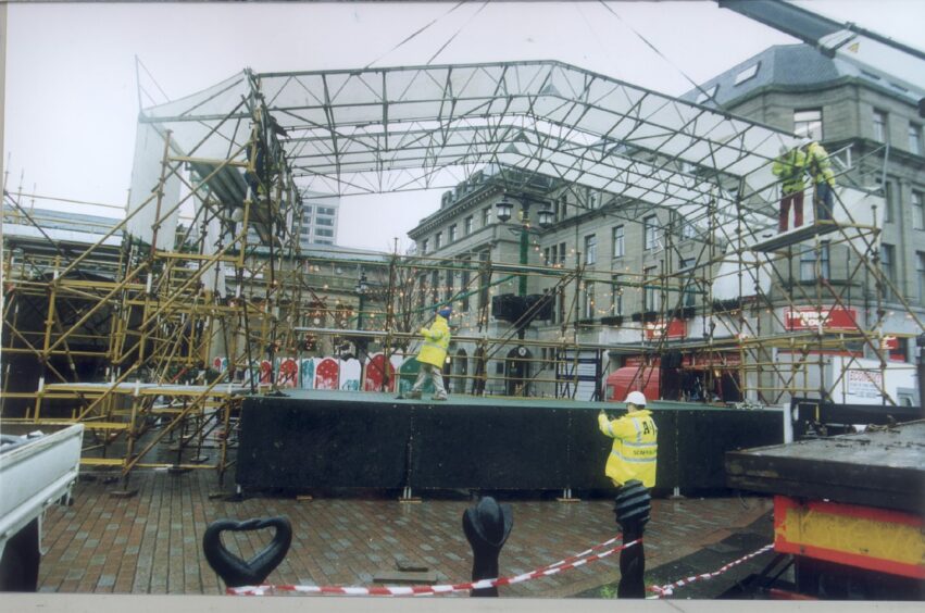 The stage being set for the Millennium celebrations.