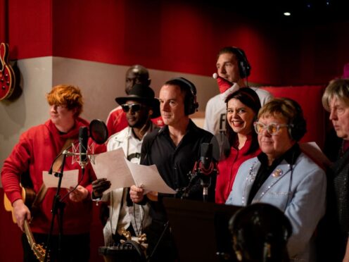 Martin Lewis recorded the LadBaby Christmas track Food Aid with celebrity lookalikes (LadBaby/PA)