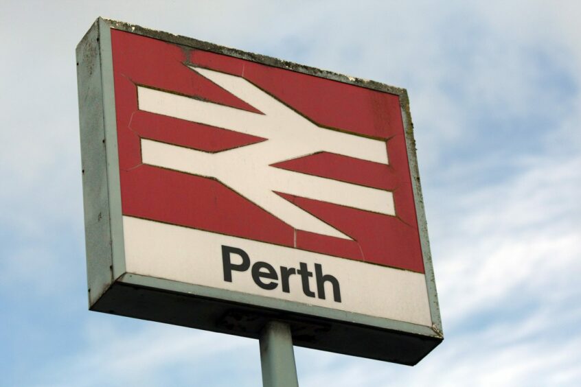 Perth rail station sign.