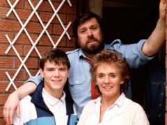 Damon Grant (Simon O’Brien), Bobby Grant (Ricky Tomlinson) and Sheila Grant (Sue Johnston) in Brookside (Lime Pictures)