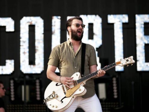 Liam Fray, of the Courteeners, on the main stage at T in the Park (Jane Barlow/PA)