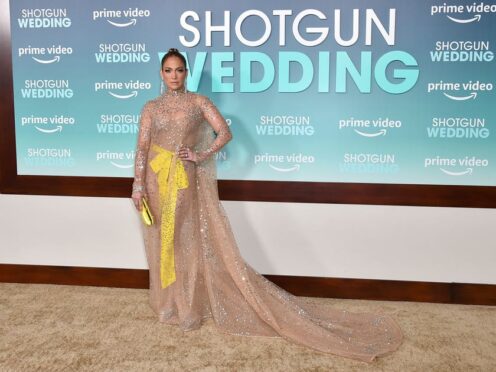 Jennifer Lopez arrives at the premiere of “Shotgun Wedding,” Wednesday, Jan. 18, 2023, at TCL Chinese Theatre in Los Angeles. (Photo by Jordan Strauss/Invision/AP)
