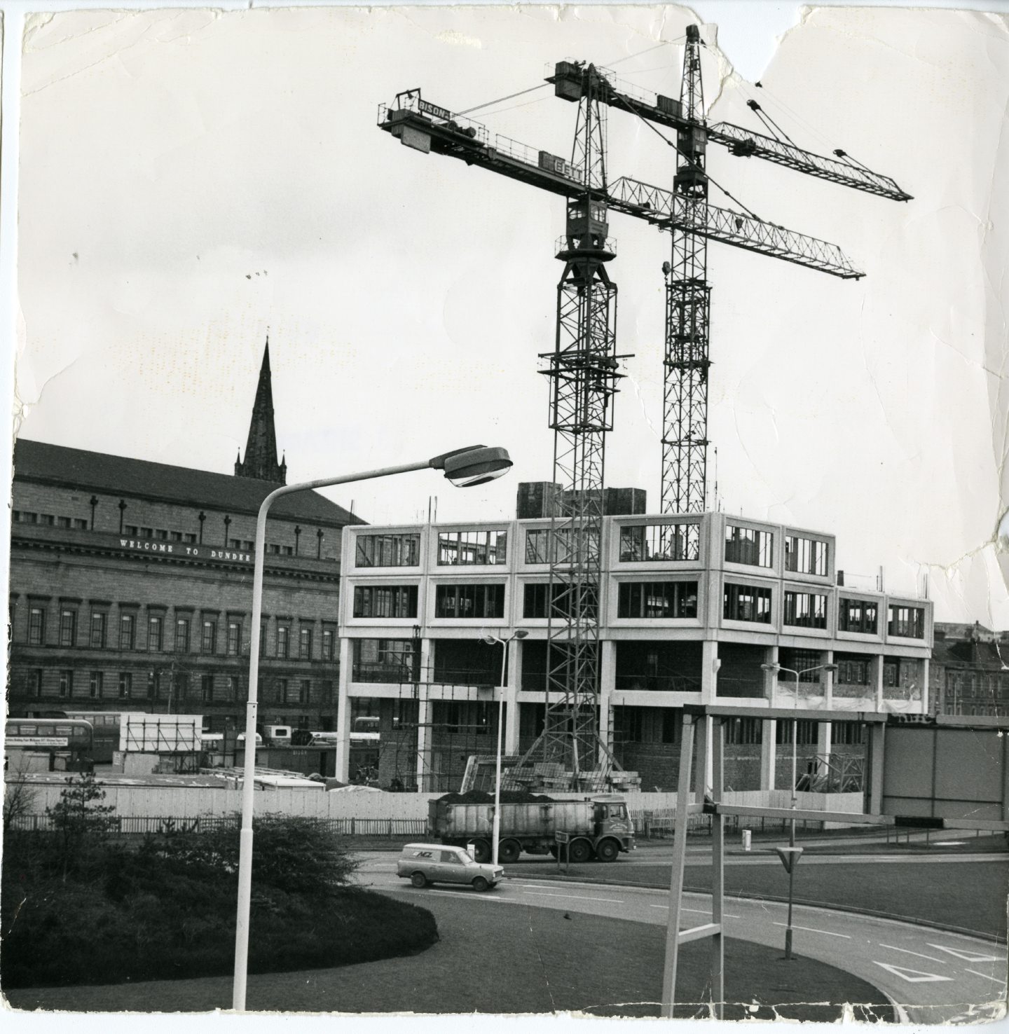 The new office block on Shore Terrace under construction which became Tayside House. Image: DC Thomson.