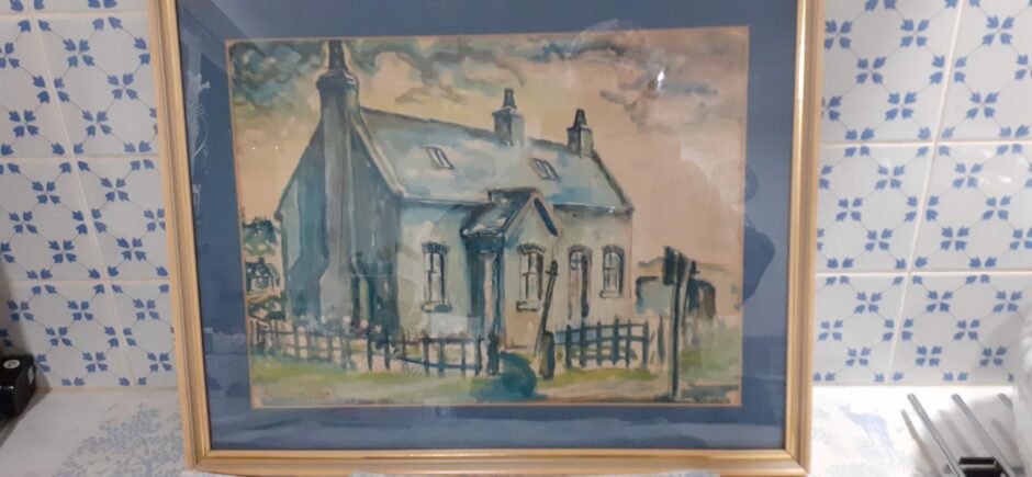 The Salmon Bothy, painted in 1952 by David Cook when he was 18.