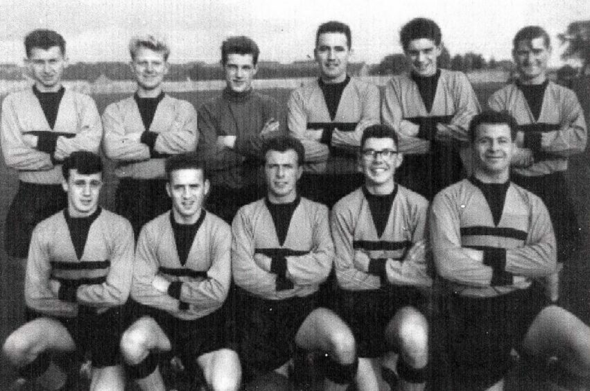 Pat Casciani, front row, right and his brother Peter, centre, with St Stephen's FC.