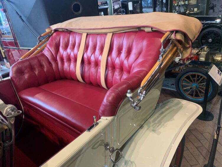 The luxurious interior of the restored 1909 Rolls-Royce Silver Ghost at the National Motor Museum in Beaulieu, Hampshire. Image: Kirstie Waterston/DC Thomson.