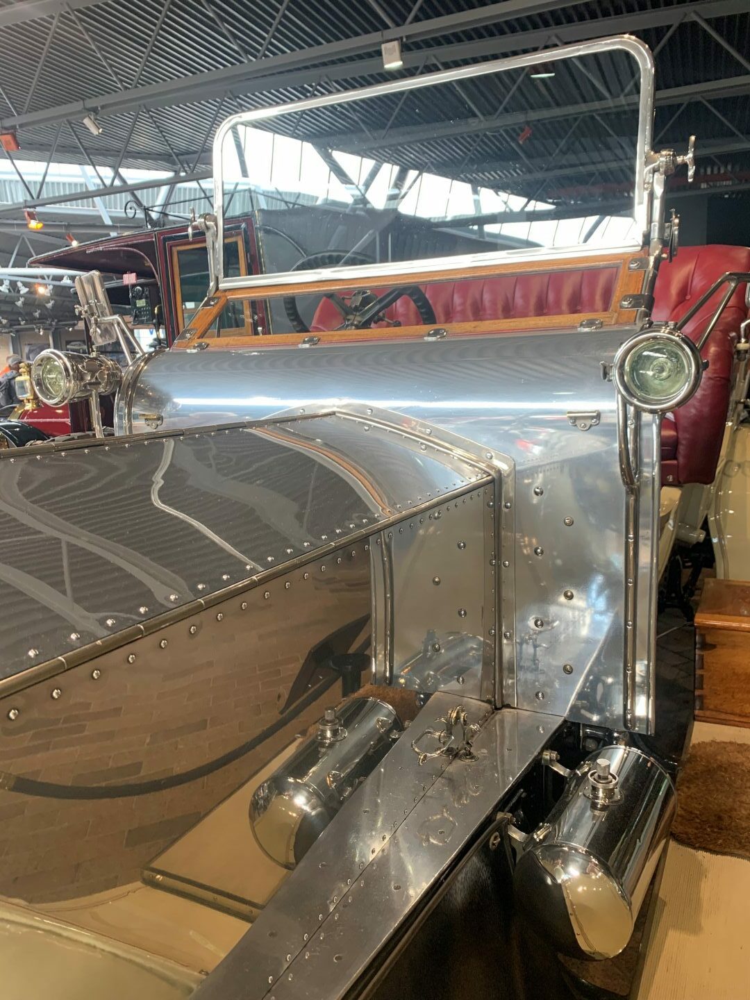 The gleaming silver bodywork of the 1909 Rolls-Royce Silver Ghost at the National Motor Museum in Beaulieu. Image: Kirstie Waterston/DC Thomson.