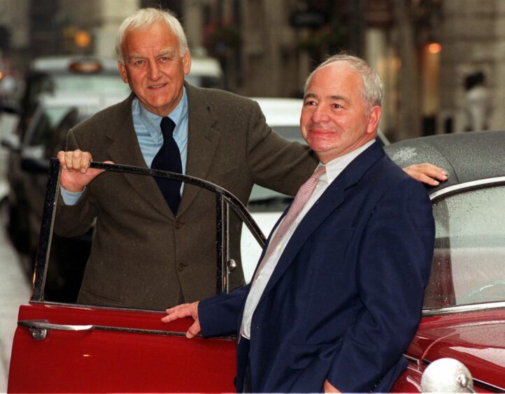 John Thaw alongside Inspector Morse creator Colin Dexter. Image: PA.