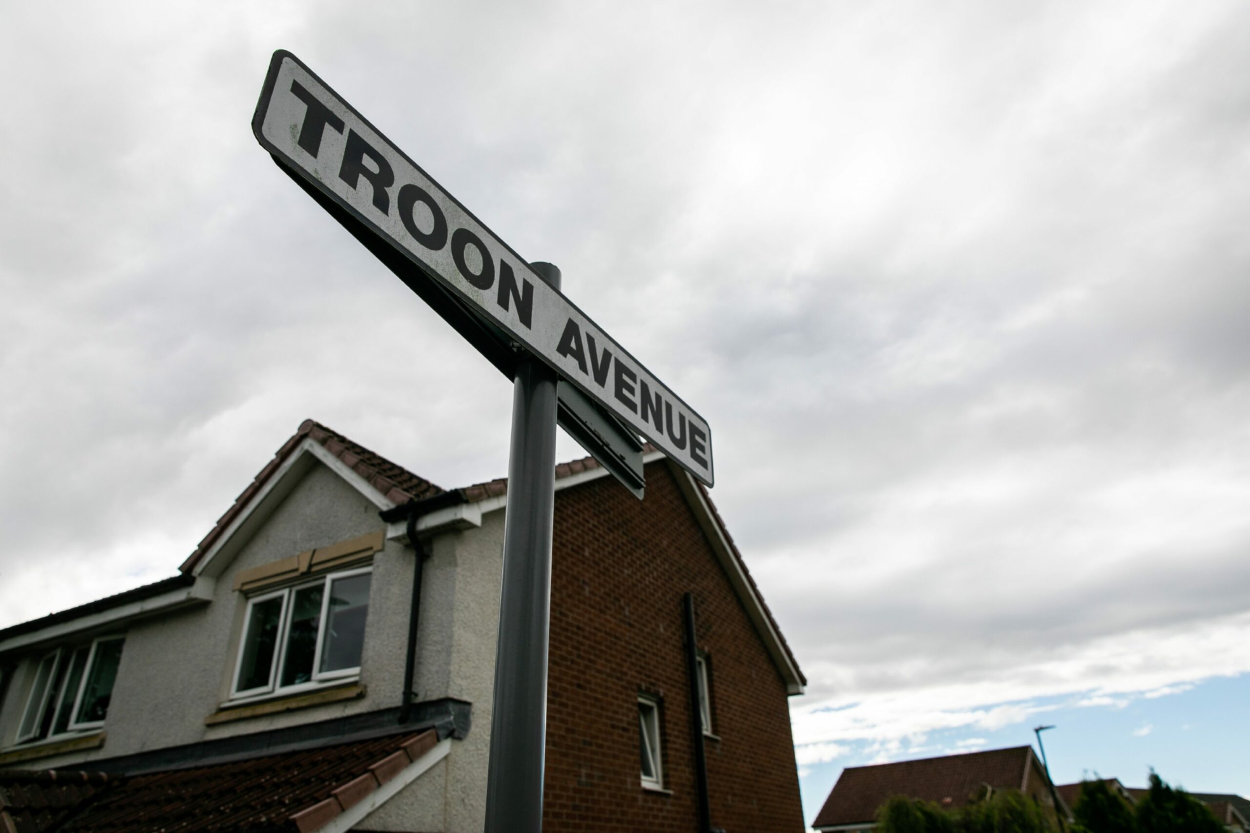a sign for Troon Avenue, Dundee