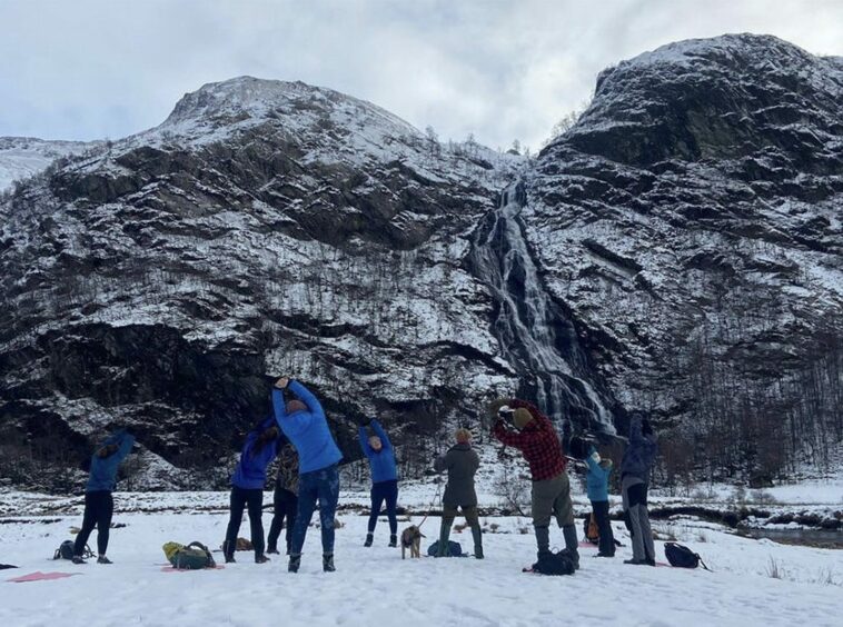 Wild Yoga at Steall Falls as part of Fort William Mountain Festival CREDIT Wild Yoga Glencoe 2dwhkm2h4
