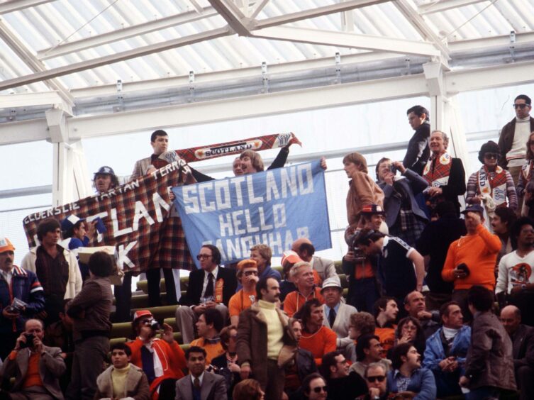 Scotland supporters at the 1978 World Cup match against Holland. Image: Shutterstock.