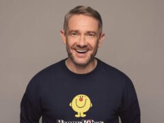 Martin Freeman is one of the stars donning a Red Nose Day T-shirt (Matt Holyoak/Comic Relief/TK Maxx)