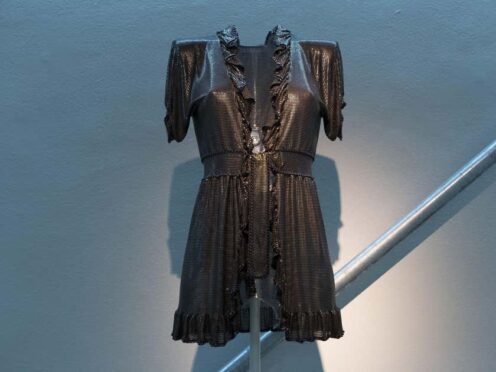 One of Paco Rabanne’s dresses pictured before he died at an exhibition in Spain (Photo by Oscar Gonzalez/NurPhoto)