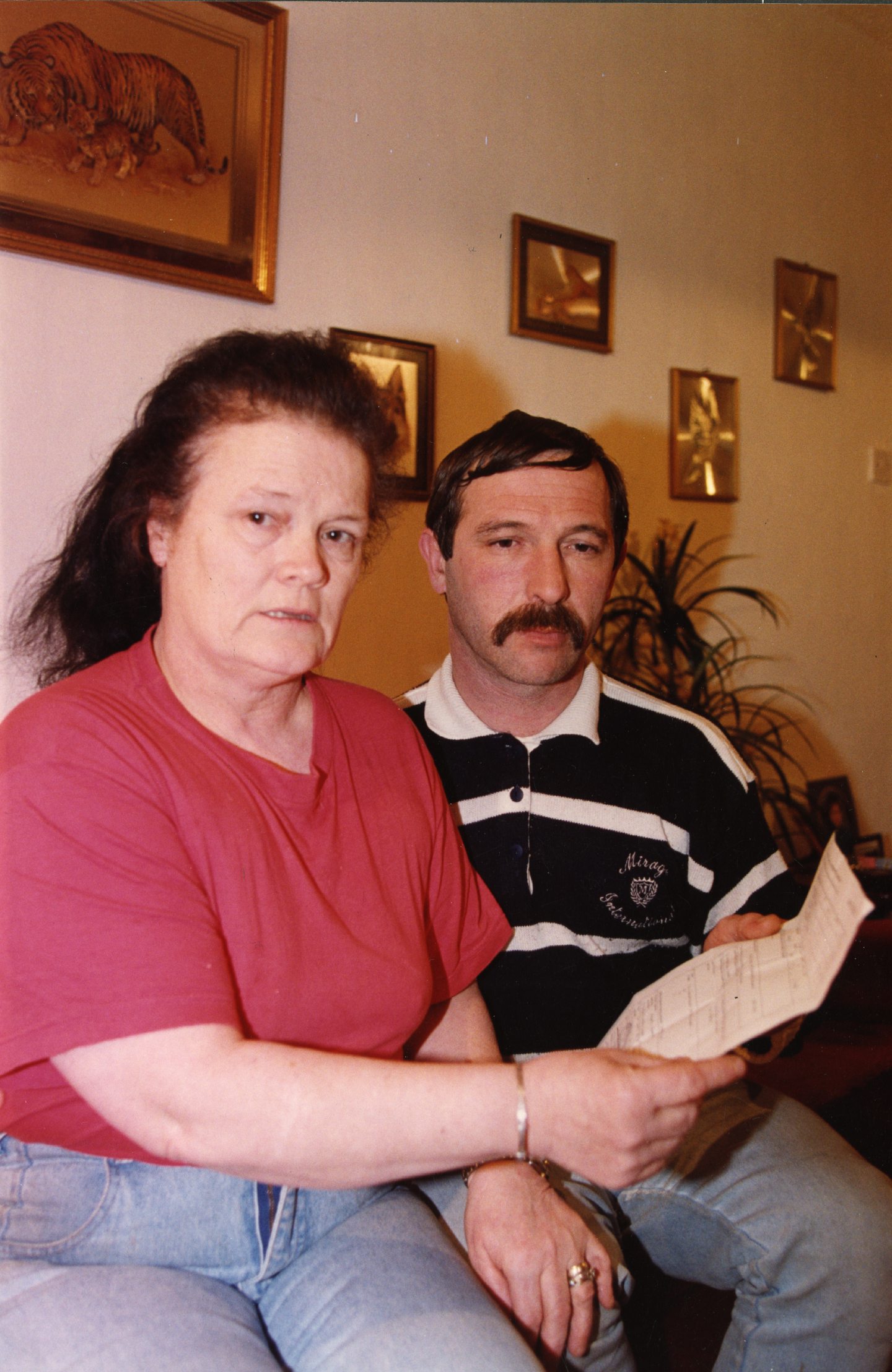 Lily and George Thomson with Nealle's death certificate in February 1993. Image: DC Thomson.