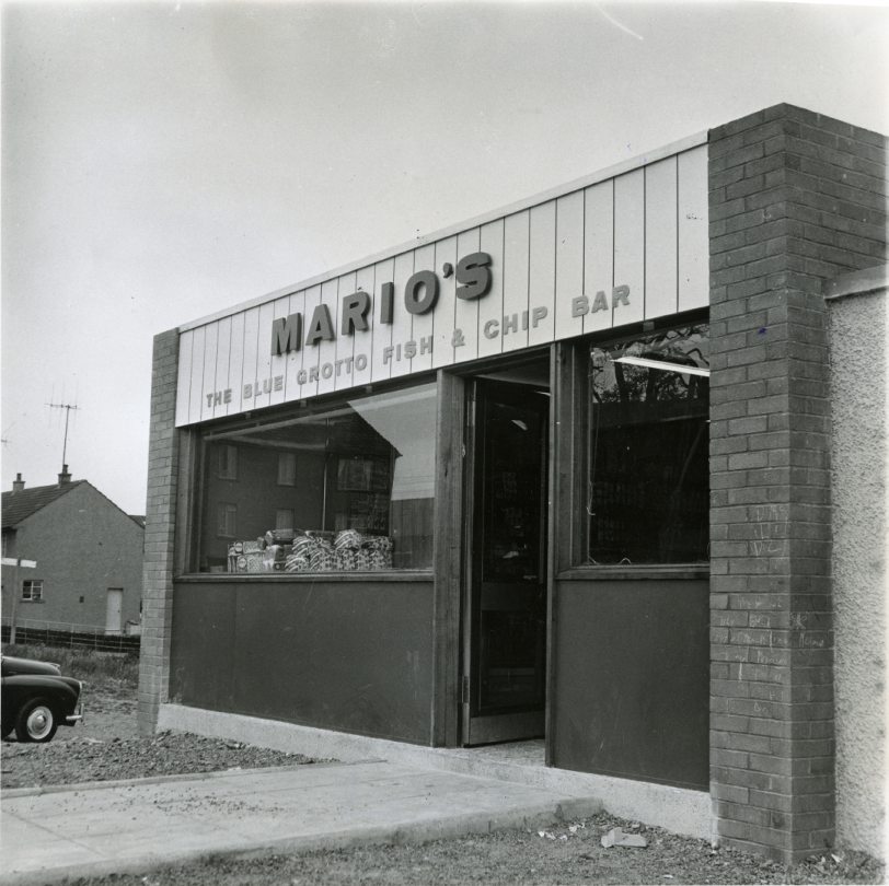 Mario's Blue Grotto Fish and Chip Bar in Happyhillock, 1967. Image: DC Thomson.