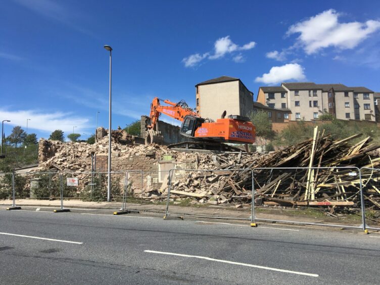 Halley’s Mill was completely flattened on Saturday May 13. Image: DC Thomson.