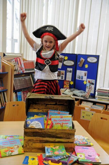 Kaydee Jeffrey dressed as a pirate for World Book Day. 