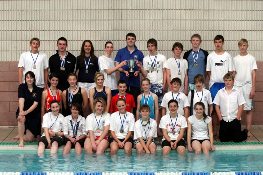 These pupils from Perth Academy were celebrating success in the pool in 2010. Image: DC Thomson.