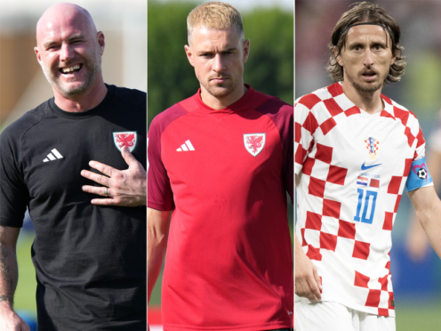 Rob Page, Aaron Ramsey and Luka Modric (PA)