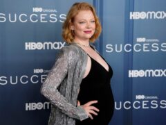 Sarah Snook reveals pregnancy at Succession series four premiere (Photo by Charles Sykes/Invision/AP)