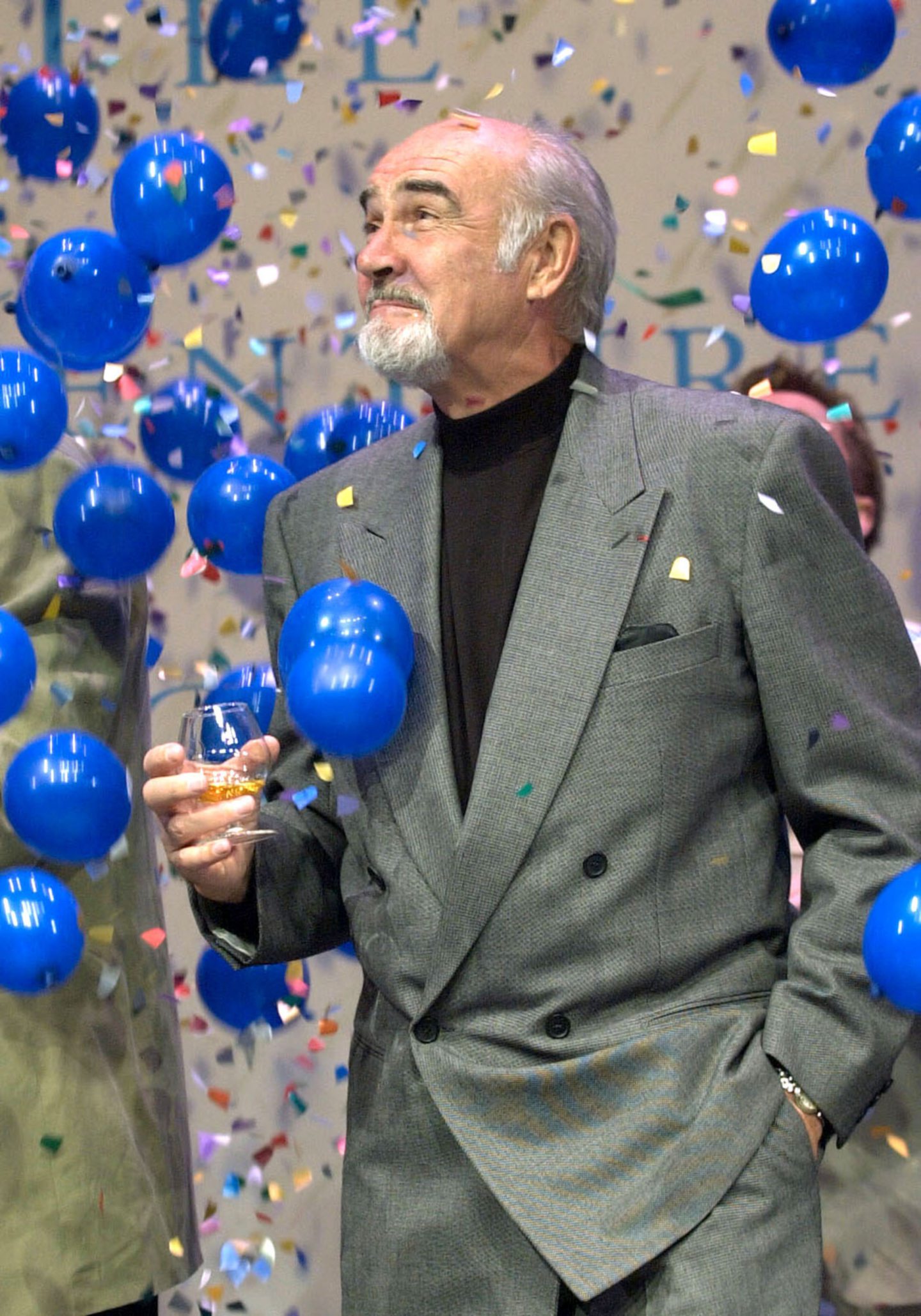 Sir Sean Connery celebrates during the reopening of the Byre Theatre. Image: PA.