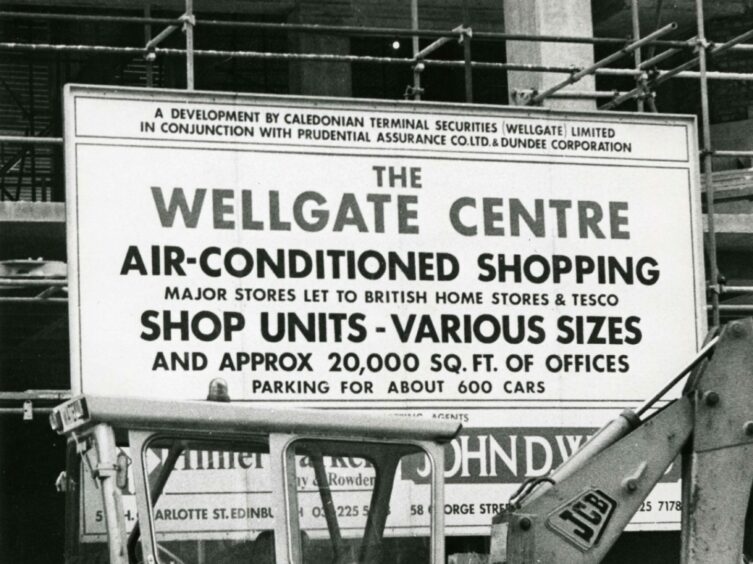 A sign for the new Wellgate shopping centre. Image: DC Thomson.