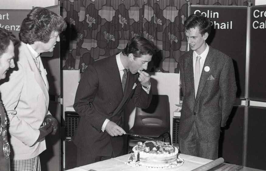 The cake went down well with Charles, who enjoyed Colin's creation for the event. Image: DC Thomson.