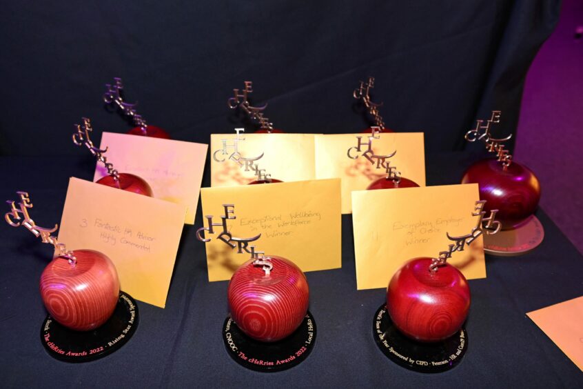The cHeRries Awards waiting to be presented and hidden from the guests last year. 