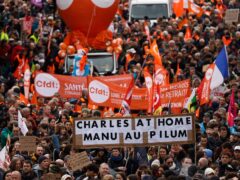 French workers demonstrate in Nantes (Jeremias Gonzalez/AP)
