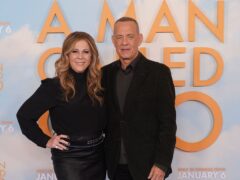 Tom Hanks and his wife Rita Wilson have celebrated 35 years of marriage with a yellow-frosted cake (Ian West/PA)