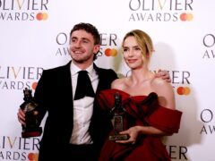 Paul Mescal and Jodie Comer in the press room after winning Olivier Awards (Jordan Pettitt/PA)