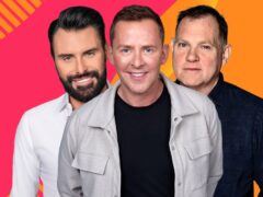 Rylan Clark, Scott Mills and Paddy O’Connell will present Eurovision coverage on Radio 2 (BBC/PA)