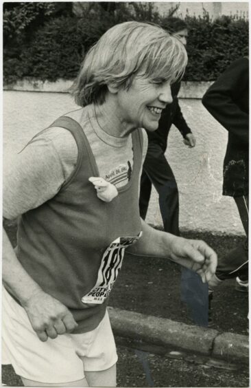 Jenny Wood Allen taking part in her first Dundee Marathon at the age of 71