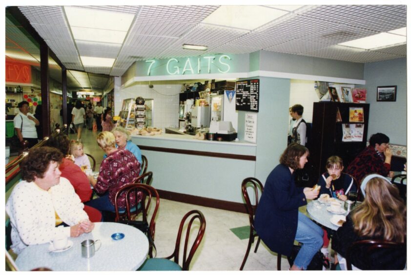 Customers seated at the 7 Gaits café in 1993, which was part of InShops. Image: DC Thomson.