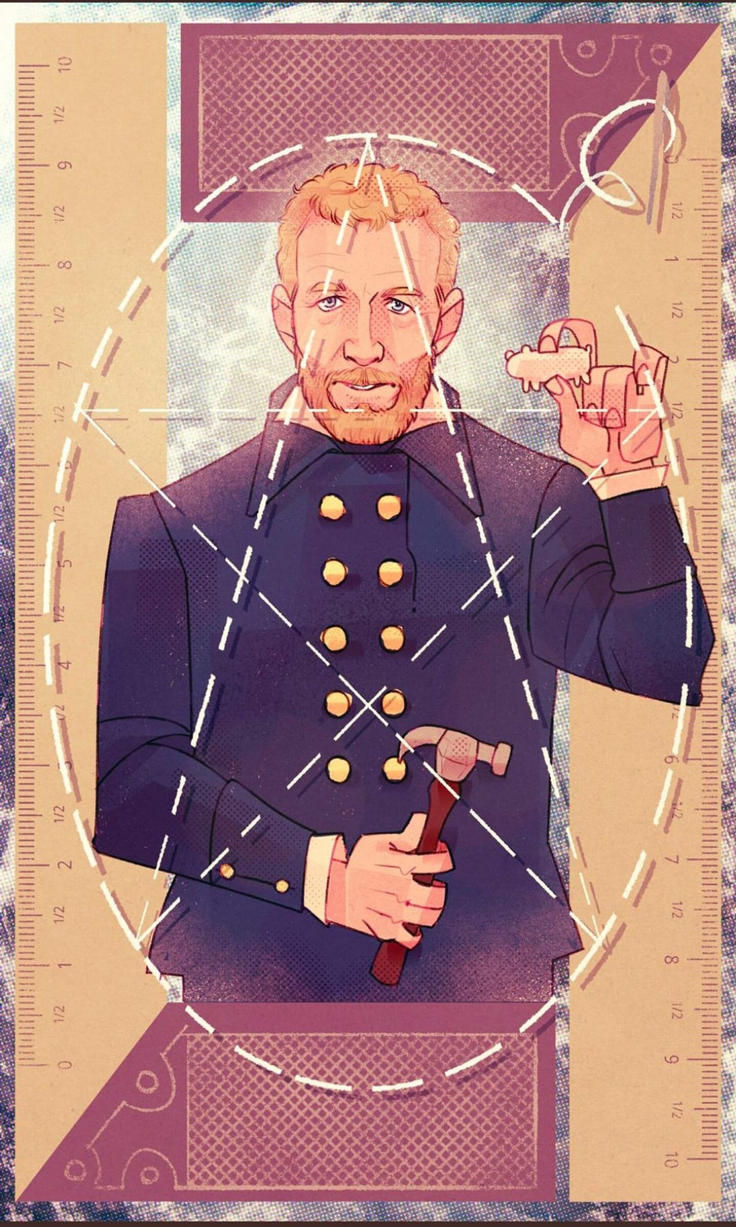 This wonderful tarot card of Gordon playing Weekes' is among his cherished fandom gifts. Image: Supplied.