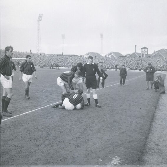 There were rough tactics and play-acting from the Milan side against Dundee. Image: DC Thomson.