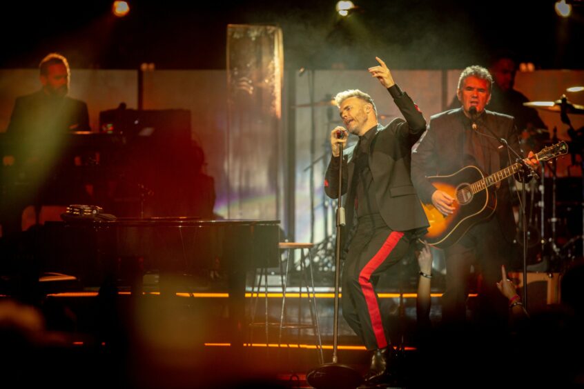 Gary Barlow performing in Dundee. 