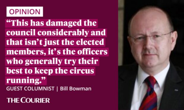 The writer Bill Bowman next to a quote: "This has damaged the council considerably and that isn’t just the elected members, it’s the officers who generally try their best to keep the circus running."