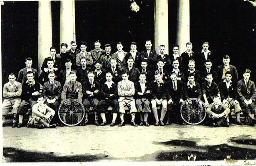 Dundee Thistle members pictured in 1935, when the trophy was first introduced. Image: Supplied.