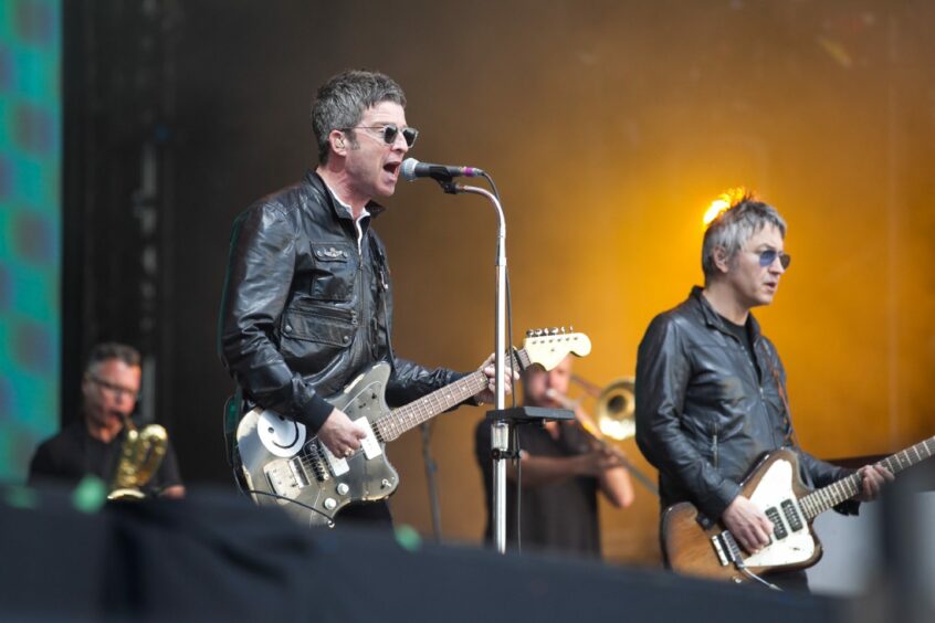 Noel Gallagher and Gem Archer perform at BBC Music's Biggest Weekend in Perth. 