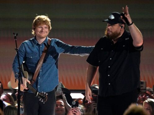 Ed Sheeran duets with US country star Luke Combs at 2023 ACM awards (AP Photo/Chris Pizzello)