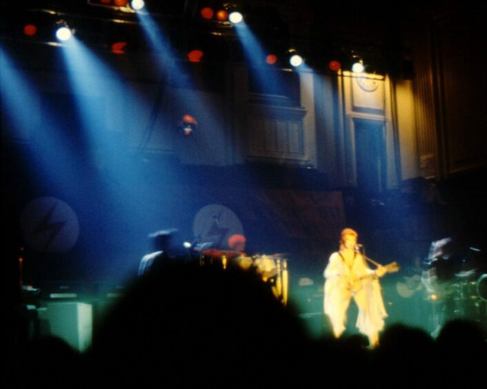 Bowie on stage in Dundee