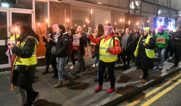 The Reclaim the Night march demanding safer streets in Aberdeen