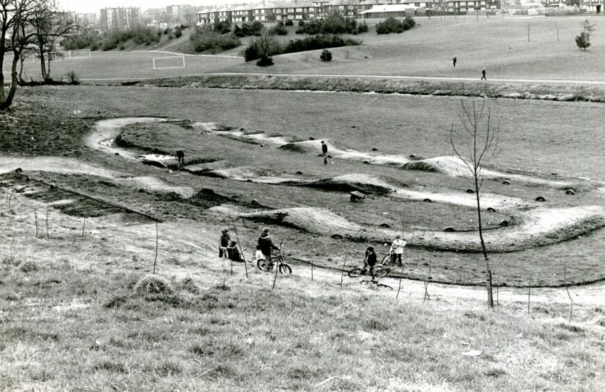 The BMX track at Finlathen Park, which opened in 1984. Image: DC Thomson.