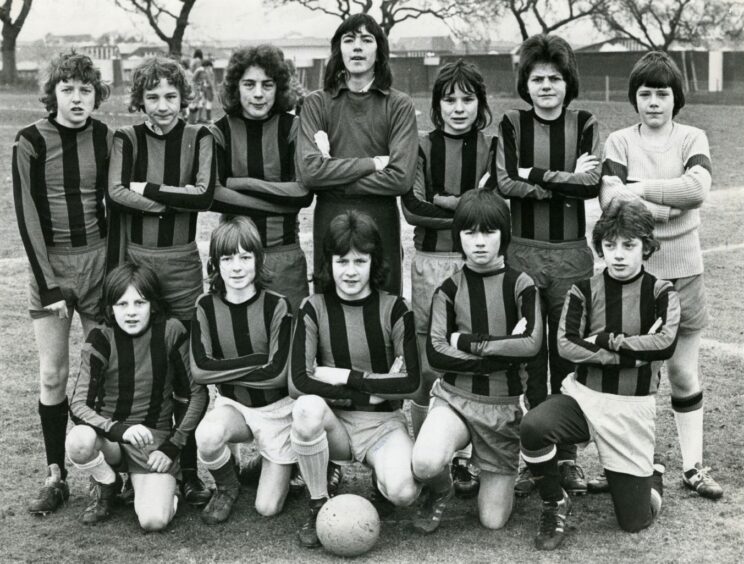 Linlathen High School under 14s football team in 1976. Image: DC Thomson.