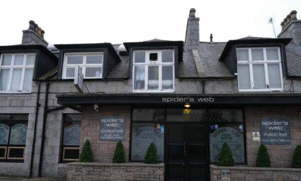 The exterior of the Spider's Web pub in Dyce, Aberdeen