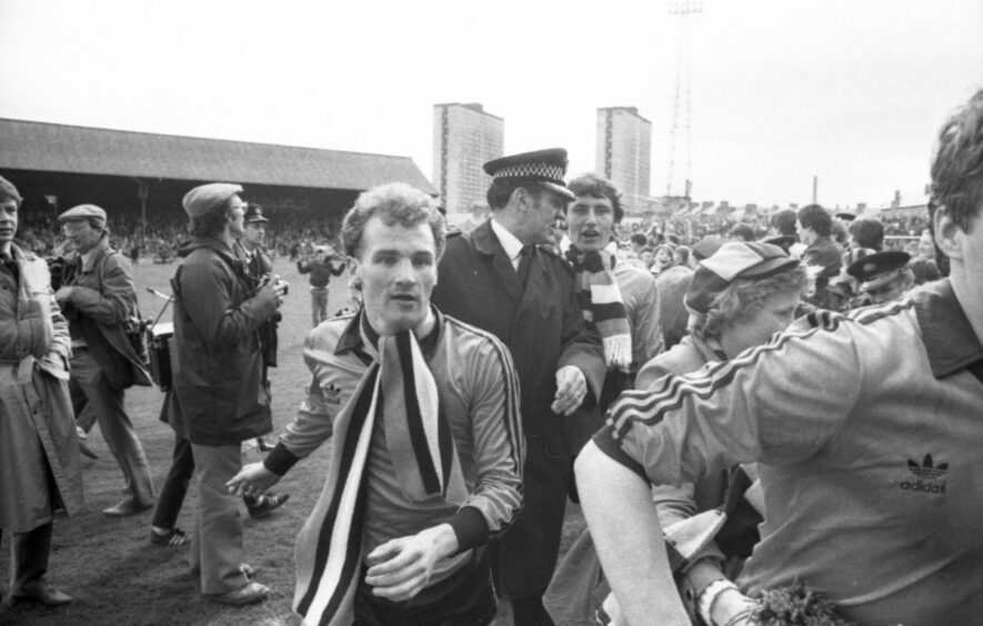 John Reilly and Maurice Malpas head back to the dressing-room. Image: DC Thomson.